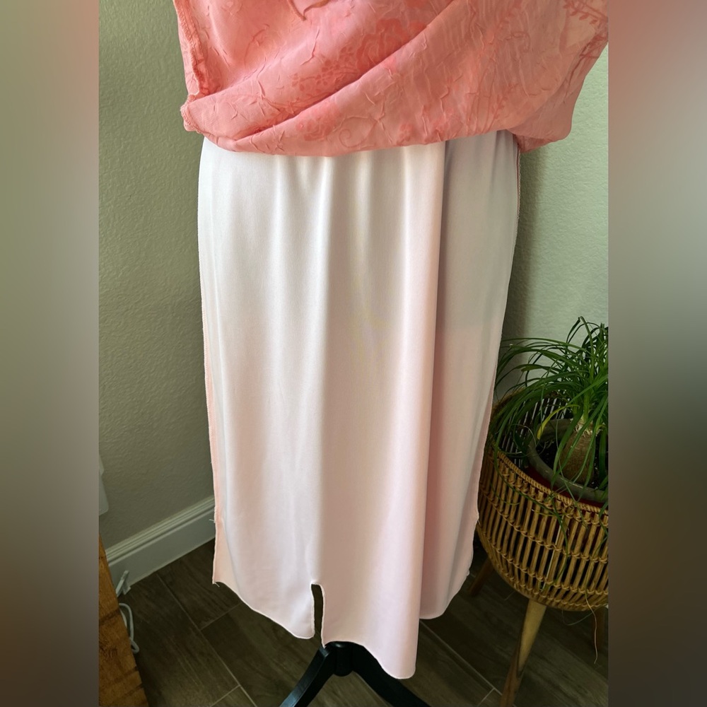 NWT Vtg CDC Rampage Sz 10 Dress Lined Rose Details Peachy Pink Ruffles Flowy Y2K - Picture 3 of 16